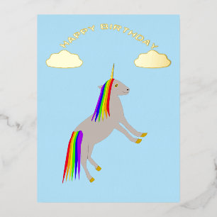 Carte Postale De Vacances En Aluminium Imaginaire Anniversaire Unicorne arc-en-ciel et nu