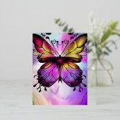 Carte Postale De Vacances En Aluminium Imaginaire papillon graphique (Debout devant)