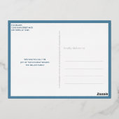 Carte Postale De Vacances En Aluminium Interfaith 4 Photo Simple Modern Navy Rose Gold (Verso)