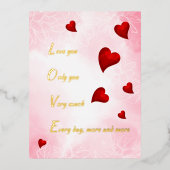 Carte Postale De Vacances En Aluminium Je t'aime, Valentine (Recto)