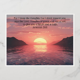 Carte Postale De Vacances En Aluminium Jérémie 29:11 Bible Verse Lever de soleil Nature P