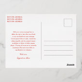 Carte Postale De Vacances En Aluminium Joli Noël Rouge Bow (Verso)