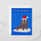 Carte Postale De Vacances En Aluminium Joli Noël Walrus et Snowflakes Custom (Recto/Verso)