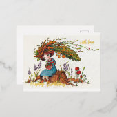 Carte Postale De Vacances En Aluminium jolie fille (Recto/Verso)