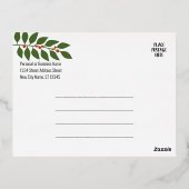 Carte Postale De Vacances En Aluminium Joy Business Noël Salutation Vert Feuille Or (Verso)