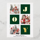 Carte Postale De Vacances En Aluminium JOY Elegant Gold Snowflakes Modern Script Photo (Recto)