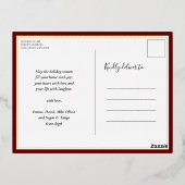 Carte Postale De Vacances En Aluminium JOY Elegant Gold Snowflakes Modern Script Photo (Verso)