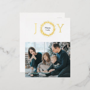 Carte Postale De Vacances En Aluminium Joy Golden Wreath Noël