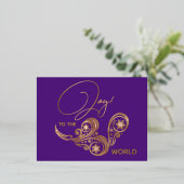 Carte Postale De Vacances En Aluminium Joy to the World Modern Calligraphy (Debout devant)