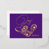 Carte Postale De Vacances En Aluminium Joy to the World Modern Calligraphy (Recto/Verso)