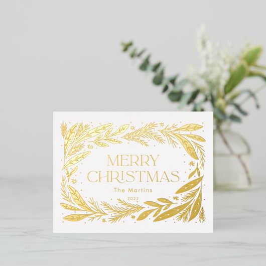 Carte Postale De Vacances En Aluminium Joyeuse couronne de Noël (Debout devant)