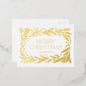 Carte Postale De Vacances En Aluminium Joyeuse couronne de Noël (Recto/Verso)