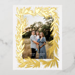 Carte Postale De Vacances En Aluminium Joyeuse couronne d'or de Noël<br><div class="desc">Carte de vacances Joyeux Noël Golden Wreath</div>