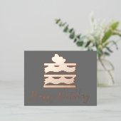 Carte Postale De Vacances En Aluminium Joyeuse tranche de gâteau d'anniversaire Turquoise (Debout devant)