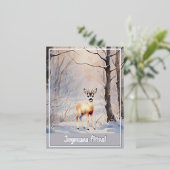 Carte Postale De Vacances En Aluminium Joyeuses fêtes - chevreuil (Debout devant)