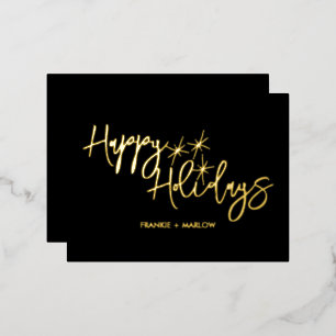 Carte Postale De Vacances En Aluminium Joyeuses fêtes Noël Affaires Logo noir