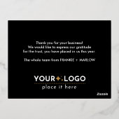 Carte Postale De Vacances En Aluminium Joyeuses fêtes Noël Affaires Logo noir (Verso)