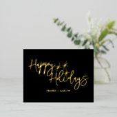 Carte Postale De Vacances En Aluminium Joyeuses fêtes Noël Affaires Logo noir (Debout devant)
