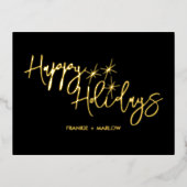 Carte Postale De Vacances En Aluminium Joyeuses fêtes Noël Affaires Logo noir (Recto)