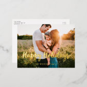 Carte Postale De Vacances En Aluminium Joyeuses Fêtes photo moderne (Recto/Verso)