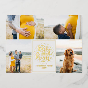 Carte Postale De Vacances En Aluminium Joyeux et brillant Photo Noël Foil