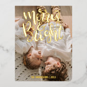 Carte Postale De Vacances En Aluminium Joyeux et brillant Quelle année photo Budget Noël (Recto)