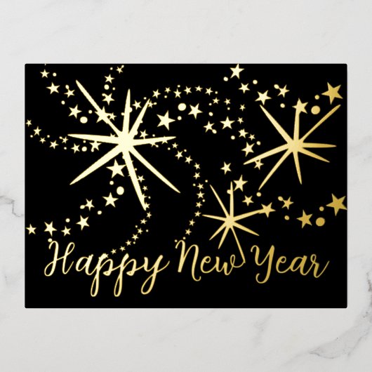 Carte Postale De Vacances En Aluminium Joyeux feu d'artifice du Nouvel An | Précédente ph (Recto)