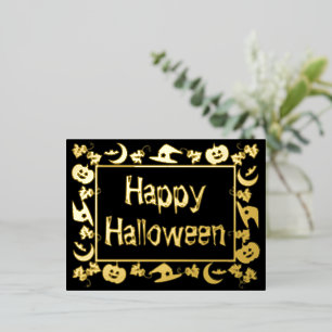 Carte Postale De Vacances En Aluminium Joyeux Halloween de luxe