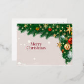 Carte Postale De Vacances En Aluminium Joyeux Noël (Recto/Verso)