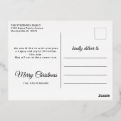 Carte Postale De Vacances En Aluminium Joyeux Noël 1 photo élégant script or (Verso)