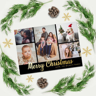 Carte Postale De Vacances En Aluminium Joyeux Noël 5 Photo Collage Real