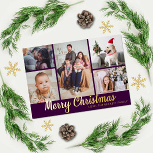Carte Postale De Vacances En Aluminium Joyeux Noël 5 Photo Collage Real