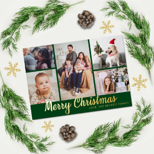 Carte Postale De Vacances En Aluminium Joyeux Noël 5 Photo Collage Real