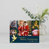 Carte Postale De Vacances En Aluminium Joyeux Noël 6 photos colombe bleue (Debout devant)