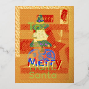 Carte Postale De Vacances En Aluminium Joyeux Noël au nom vert 