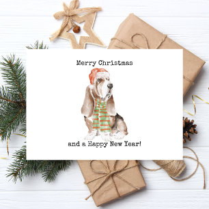Carte Postale De Vacances En Aluminium Joyeux Noël avec un chien drôle