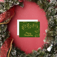 Joyeux Noël baie de houx or poinçonné vert