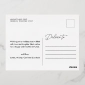 Carte Postale De Vacances En Aluminium Joyeux Noël Calligraphie écriture (Verso)