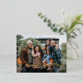 Carte Postale De Vacances En Aluminium Joyeux Noël Calligraphie écriture (Debout devant)