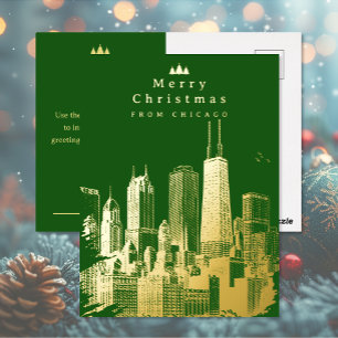 Carte Postale De Vacances En Aluminium Joyeux Noël Carte Postale en Papier d'Aluminium Ve