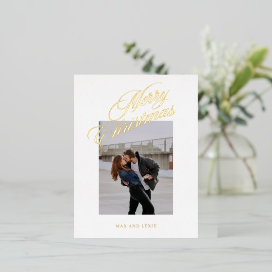 Carte Postale De Vacances En Aluminium Joyeux Noël classique scénarisé (Debout devant)