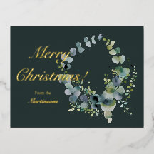 Joyeux Noël Couronne d'eucalyptus vert foncé