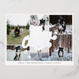 Carte Postale De Vacances En Aluminium Joyeux Noël Élégant Script Minimal 6 Photo