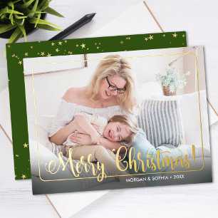 Carte Postale De Vacances En Aluminium Joyeux Noël Fantaisie, Photo, Nom & Message