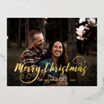 Carte Postale De Vacances En Aluminium Joyeux Noël moderne Nom de famille Photo Tartan Ho<br><div class="desc">Joyeux Noël moderne Famille Nom photo RED TARTAN</div>