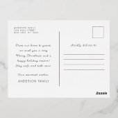 Carte Postale De Vacances En Aluminium Joyeux Noël moderne Typographie simple (Verso)