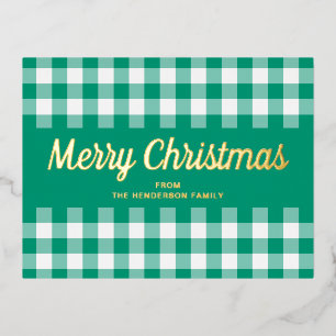 Carte Postale De Vacances En Aluminium Joyeux Noël or vert moderne