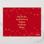 Carte Postale De Vacances En Aluminium Joyeux Noël, Photo, Message de nom, Frontière (Verso)