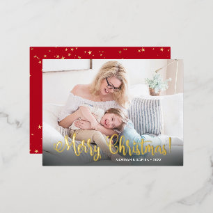Carte Postale De Vacances En Aluminium Joyeux Noël, photo, nom et message