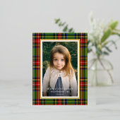 Carte Postale De Vacances En Aluminium Joyeux Noël Rouge Vert Plaid (Debout devant)